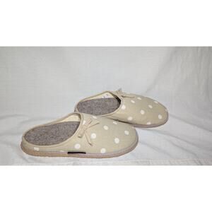 Giesswein Women's Meadow Slippers house shoes 39 US 8.5 Beige White Polka Dot